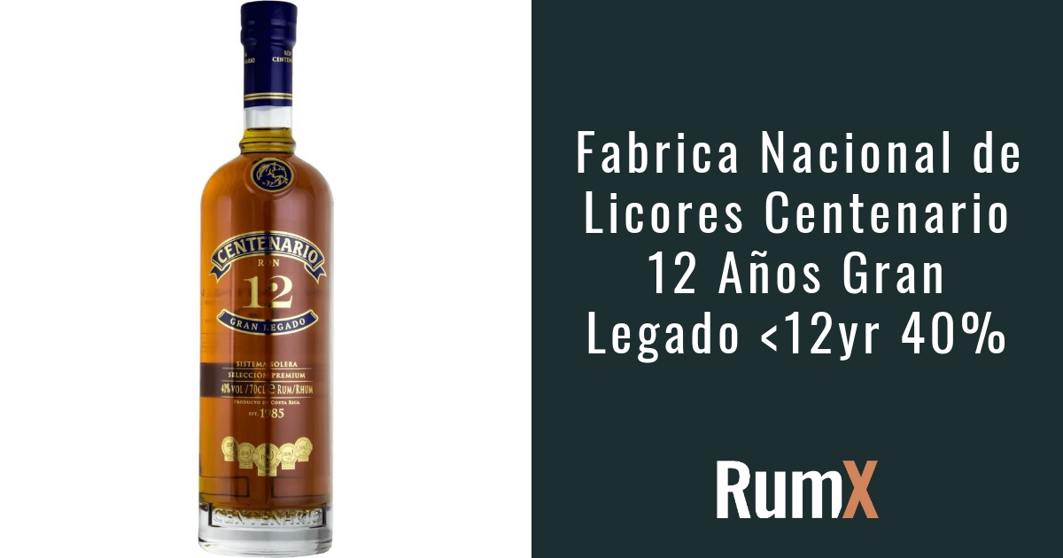 Buy Centenario 12 Años Gran Legado 40% · 100 Reviews | RumX