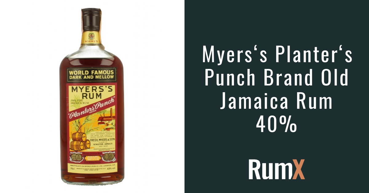 Buy Myers's Planter's Punch Brand Old Jamaica Rum 40% | RumX