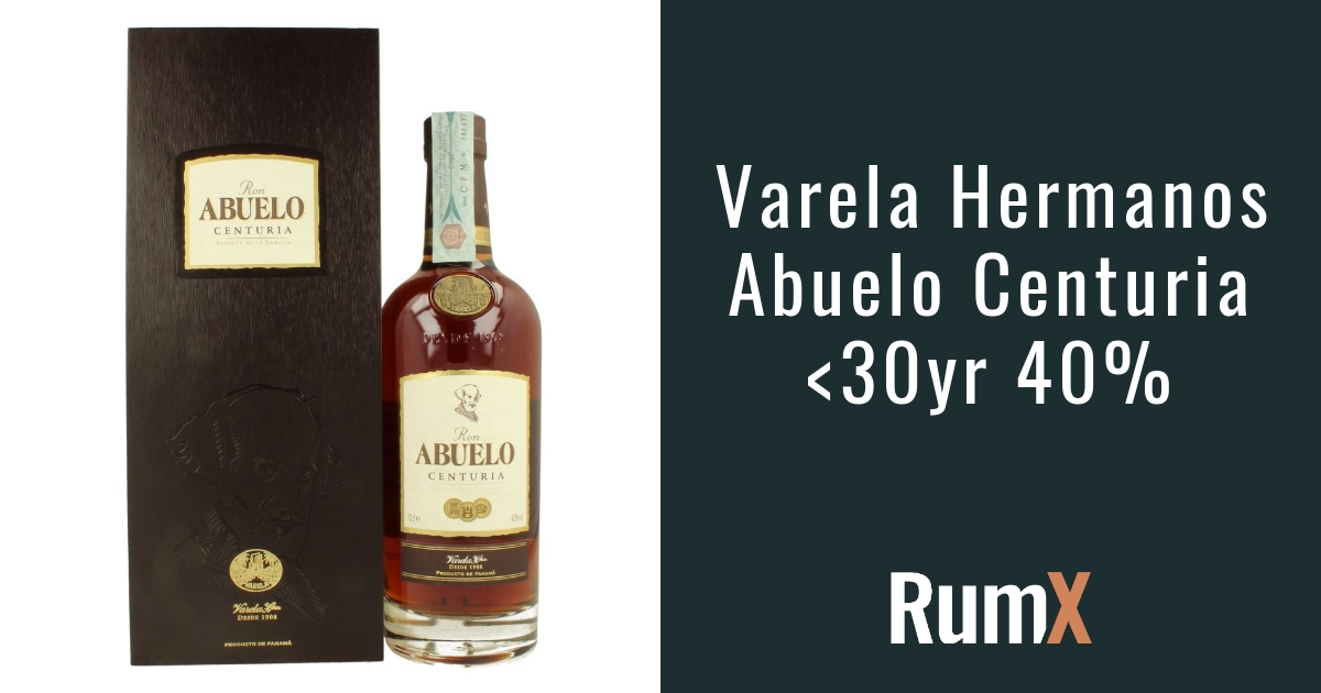 Buy Abuelo Centuria 30yr 40% · 85 Reviews | RumX